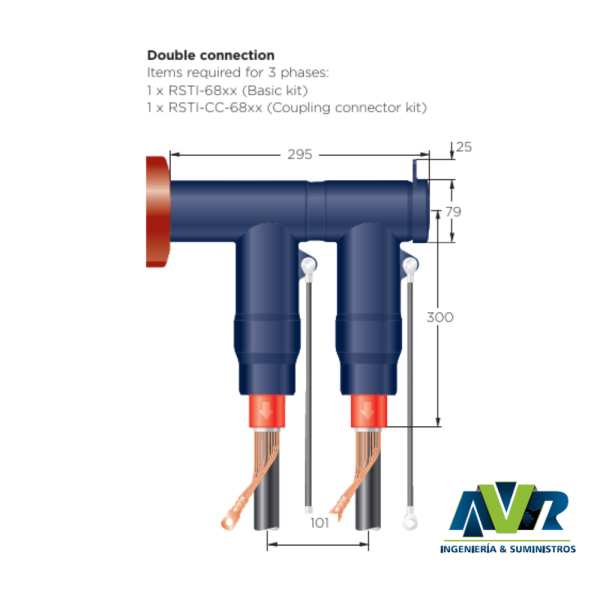DESCARGADOR TIPO T EN PARALELO HASTA 42 KV BUJE TIPO C NORMA IEC - 800 A RSTI-CC-68SA2410 24 KV, REF: RSTI-CC-68SA2410, MARCA: TE - Imagen 2