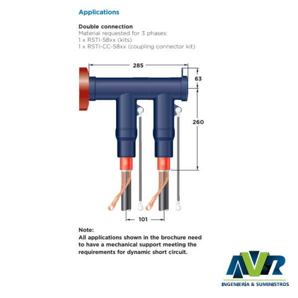CONECTOR TIPO T EN PARALELO 24 KV BUJE TIPO C NORMA IEC - 800 A RSTI-CC5855 350 - 500 KCMIL, REF: RSTI-CC-5855, MARCA: TE - Imagen 2